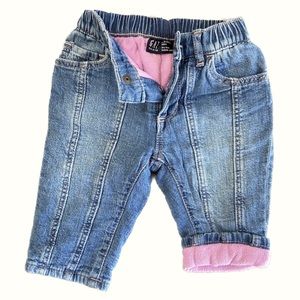 3-6 month Baby GAP Purple Fleece Lined Jeans
